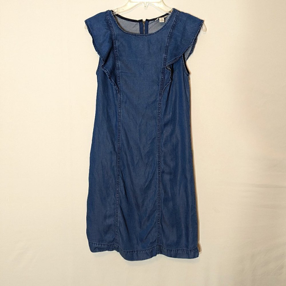 WOMEN'S "CATO Est 1946" Faux Blue Denim Short Sleeveless Dress; Size XS